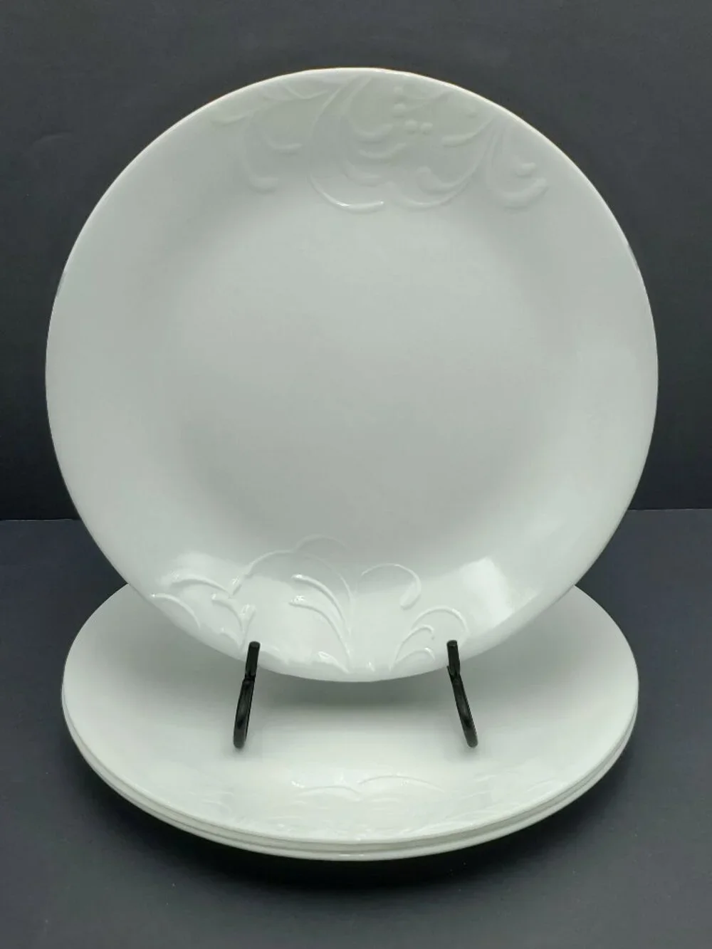 Corelle Cherish Dinner Plates Corning White Embossed Floral Dinner Plates